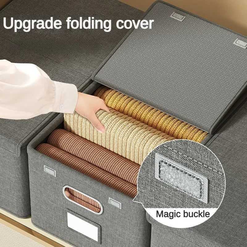 Fold Cation Storage Box Large Capacity Flip Lid Organiser Home Supplies Clothing Underwear Sock Toy Storage Organizer Cosmetics C251008