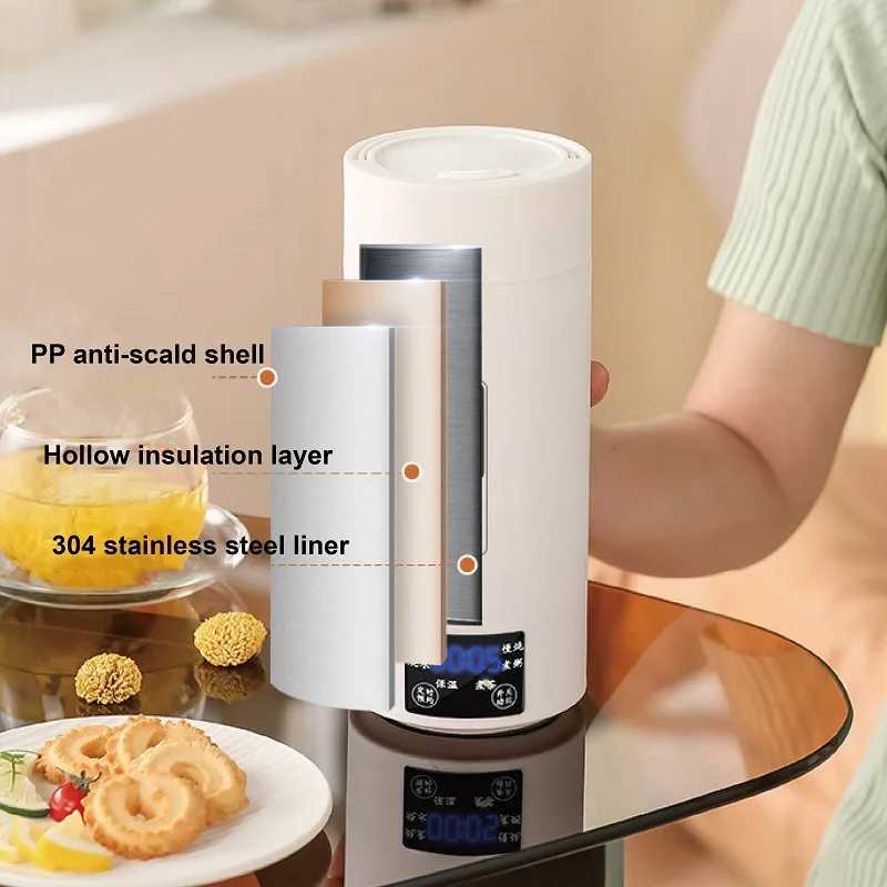 800ml Multifunction Electric Stew Cup 304 Stainless Steel Electric Kettle Travel Boil Water Cups teapot Appointment Health Cup C251008