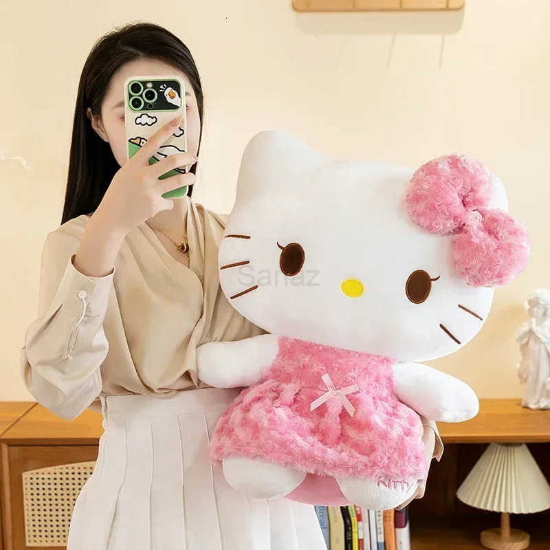 Sanrio 65cm Hello Kitty Kawaii Rose My Melody Plush Toy Anime Cartoon Anime Big Size Soft Stuffed Doll Pillow Kids Birthday Gift L251008