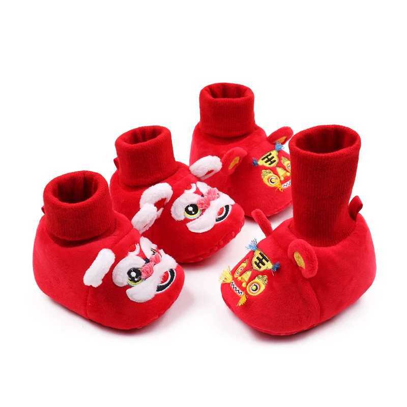 New Year Tiger Head Baby Girls Boys Shoes Tradition CHInese Clothing Soft Sole Comfortable Neonatal Prewalker Indoor Shoes C251008