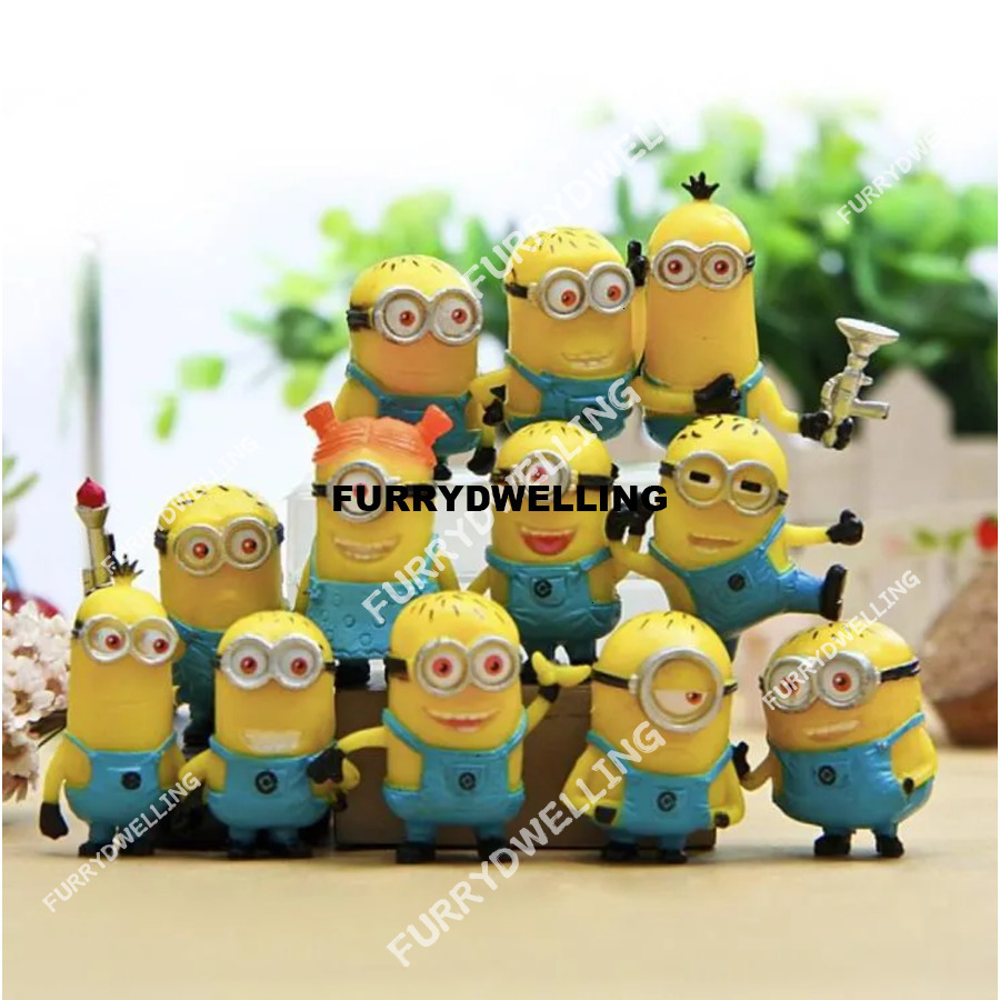 12Pcsset Cute Lovely Minion Miniature Figurines Toys Small Yellow Man Figures Desktop Dwe74 Furnishing Models 3Cm Dolls Kids Gifts Y2006873588