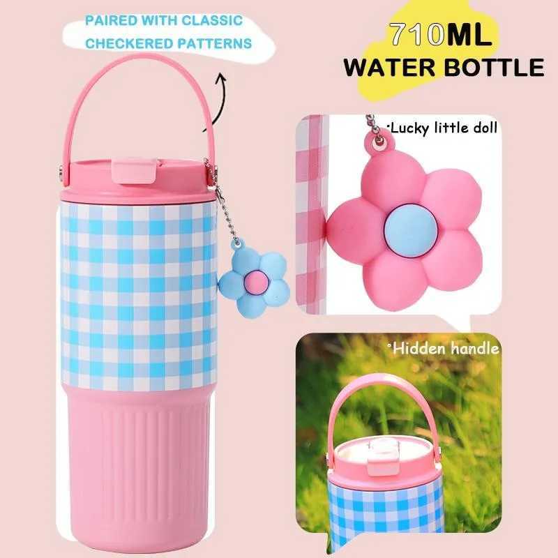 Cute Tumbler 750ML Water Bottle 316 Stainless Steel Vacuum Thermos Bottle Insulated Portable Thermos Cup Gift For Woman Girl C251008
