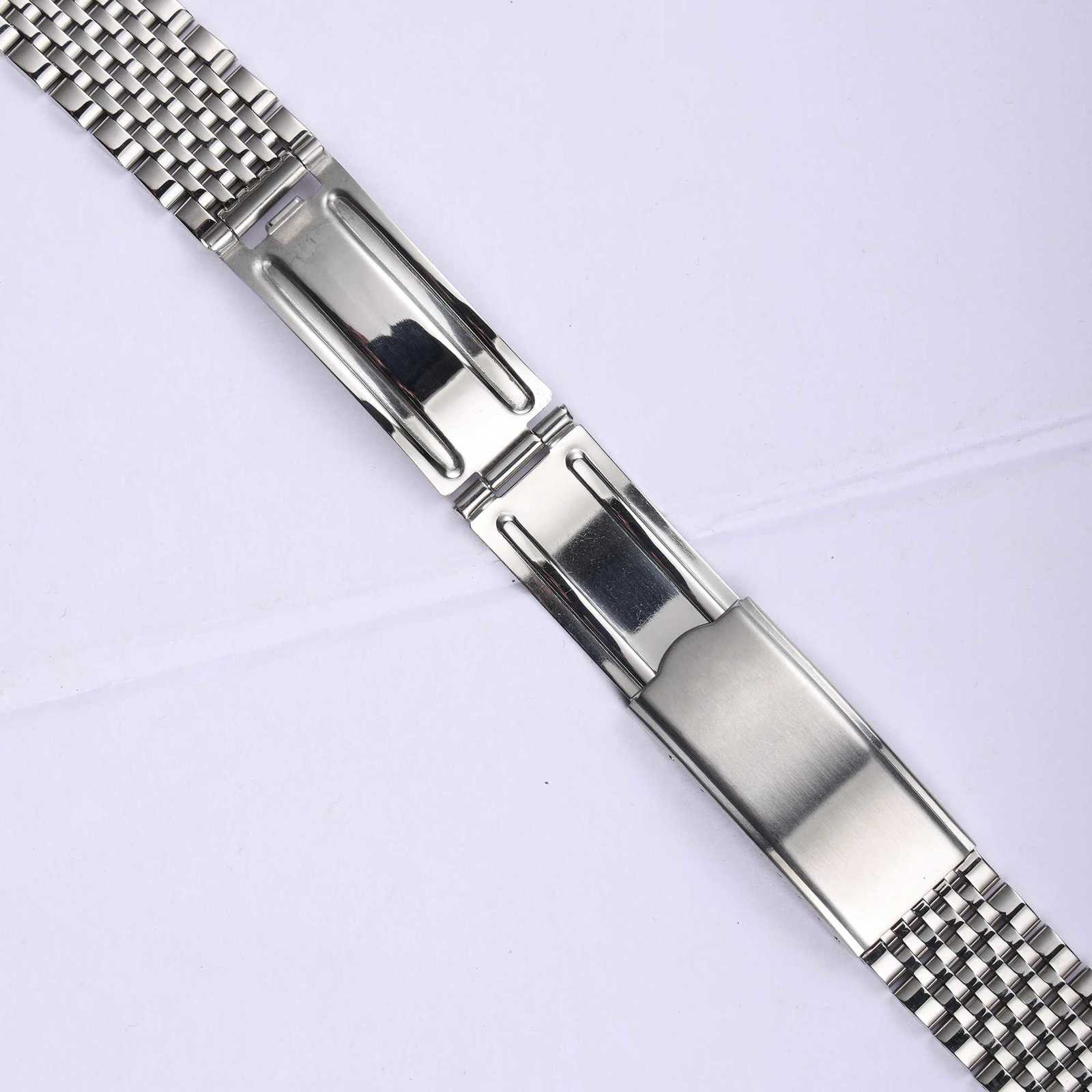 181920mm Curved End Solid Stainless Steel Watch Band for Omega Seamaster De Ville Vintage Strap Retro Link Beads of BraceletXJ251009