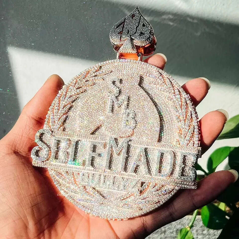 custom pendant cuban Moissanite chain Dia Necklace Iced Out Hip Hop Letter Name Pendant Chain For Men Custom Jewelry