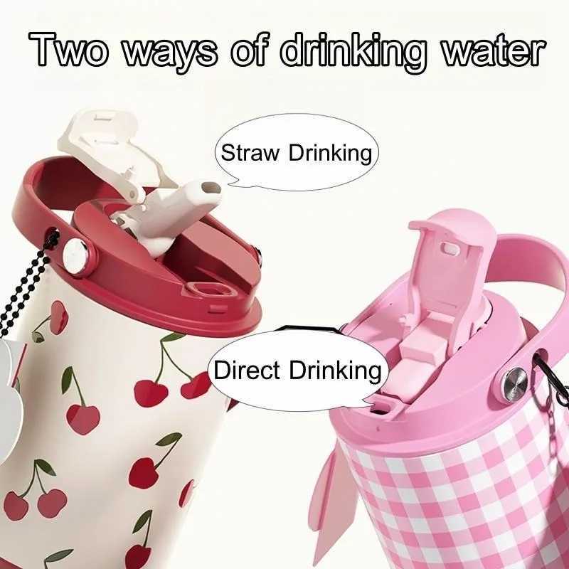 Cute Tumbler 750ML Water Bottle 316 Stainless Steel Vacuum Thermos Bottle Insulated Portable Thermos Cup Gift For Woman Girl C251008