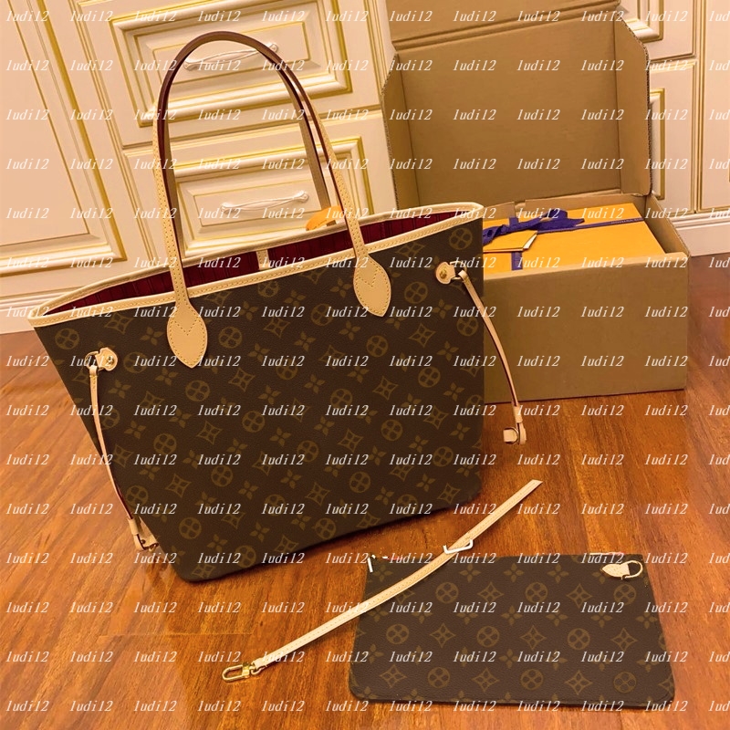 Top quality neverfulltote Designer Bag shopping bag Womens crossbody shoulder bag leather mirror quality handbag Luxury bag Casual Tote 2PCs travel bag wallet