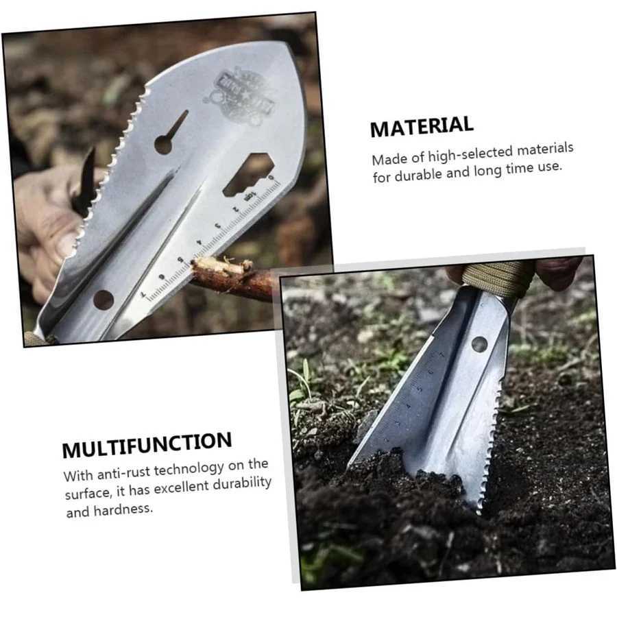 Scoop Steel Portable Spade Garden Tools Field Survival ToolsOutdoor Stainless Steel Multifunctional Small Tactical Hand Shovel J251121