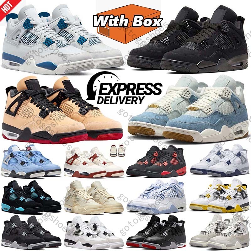 2025 designer shoes 4 basketball shoes 4 s pizza black cat j4 military blue white sneakers womens mens trainers outdoor sports shoe with box free shipping
