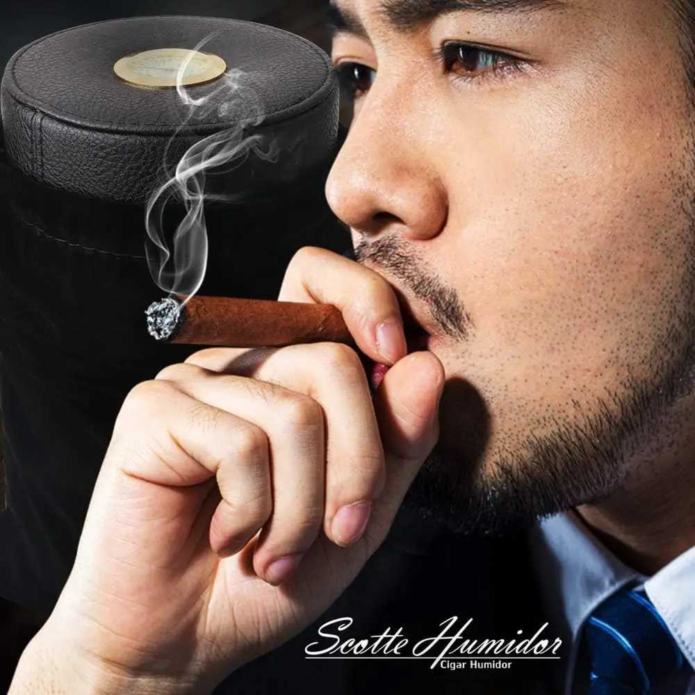 ScotteCigar Case for Men Cedar Wood Cigar Canister Portable Cigar Box Elegant 1216 Cigars Y251008