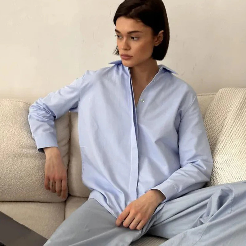 Elegant Turn Down Collar White Shirt Women 2025 Long Sleeve Solid Formal Office Blouse Woman Fashion Conceal Button Up Shirts 250922