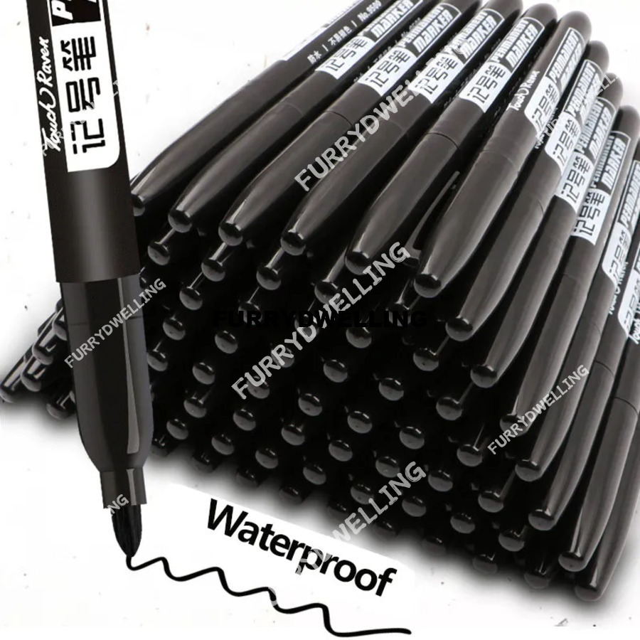 Wholesale 6 PCS Permanent Marker Pen Manga Drawing Markers Black Blue Red Waterproof Ink Sketch Pens Stationery Dwe74 Art School Supplies