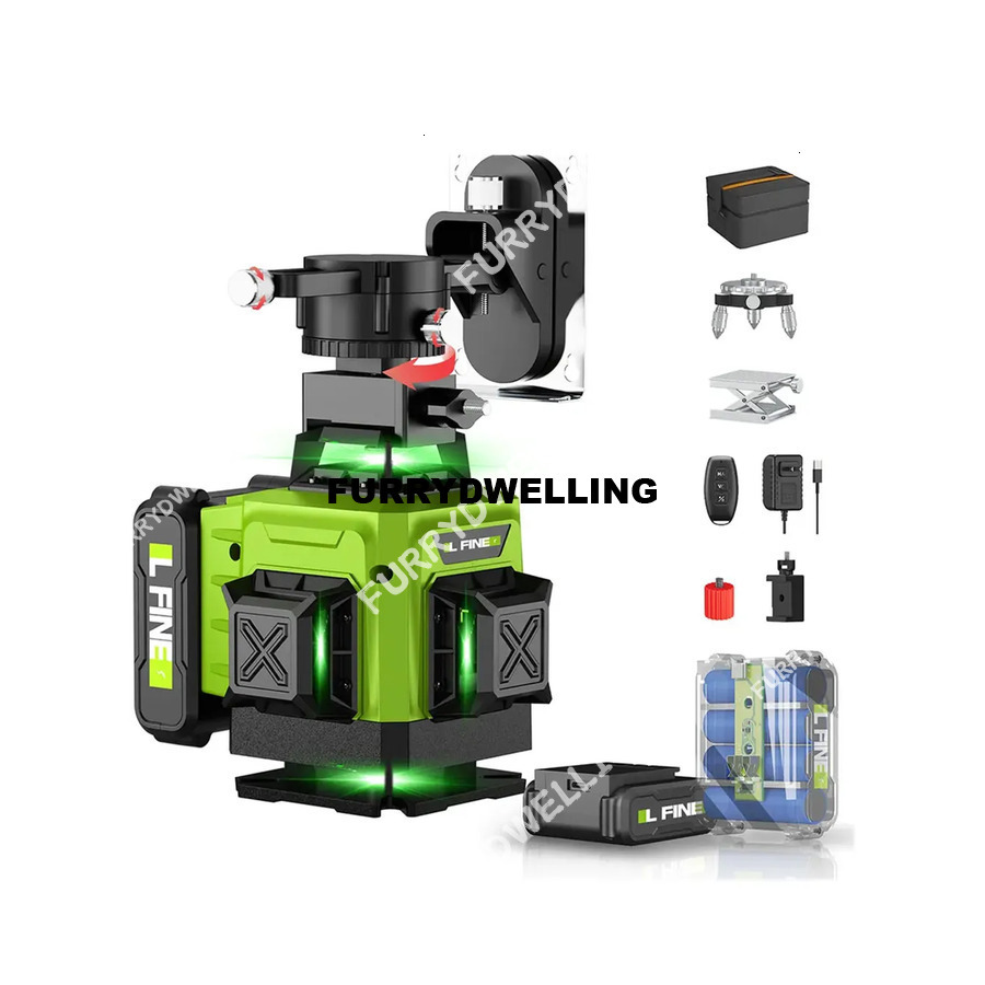 LFINE 3D/4D Level 12/16 Horizontal And Vertical With Dwe74 Remote Control 8 Lines 360°Self-Leveling Laser Levels