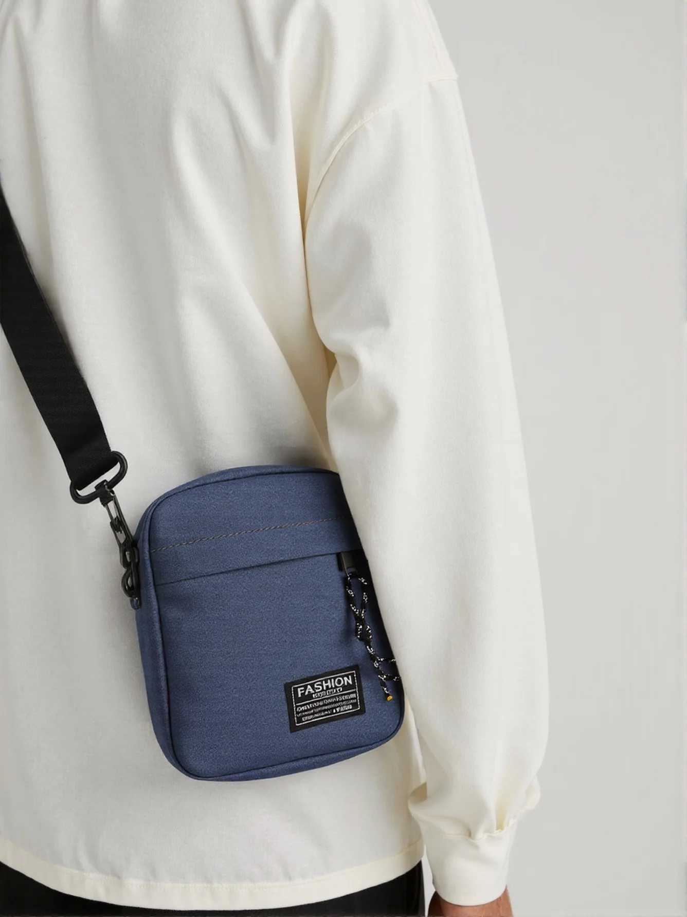 Mens bag made of nylon material with options for single shoulder or crossbody design suitable for daily use during school dT251007