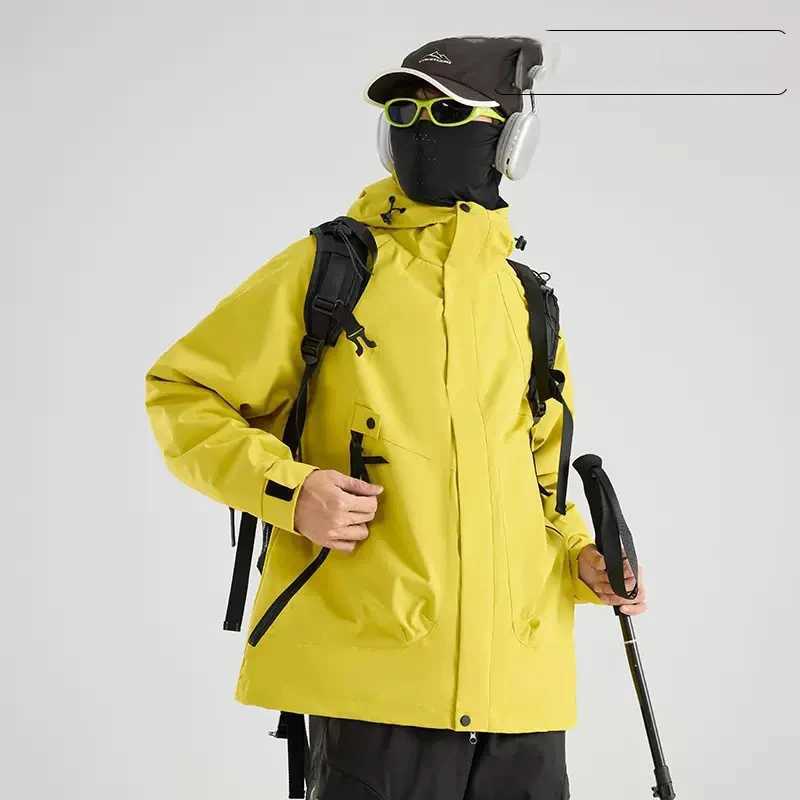 WaterResistant Detachable Outdoor Jacket for Men and Women AutumnWinter Hiking Outerwear Running Fashion Jacket J251008