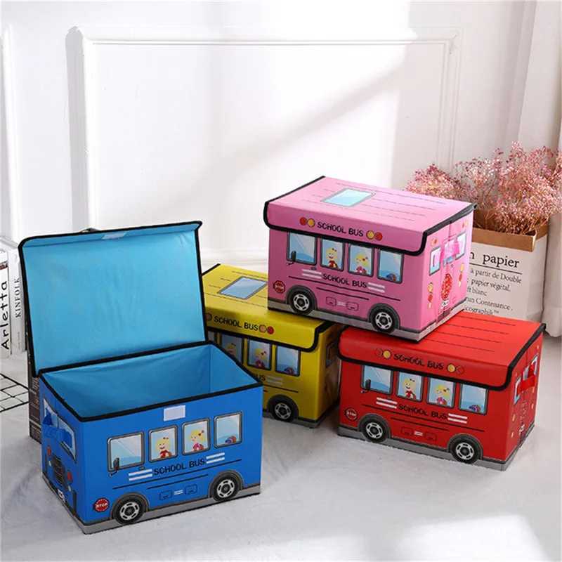 Home Supplies Childrens Clothing and Toys Storage Box Laminated Nonwoven Cartoon Car Storage Box Kids Collapsible Storage C251008
