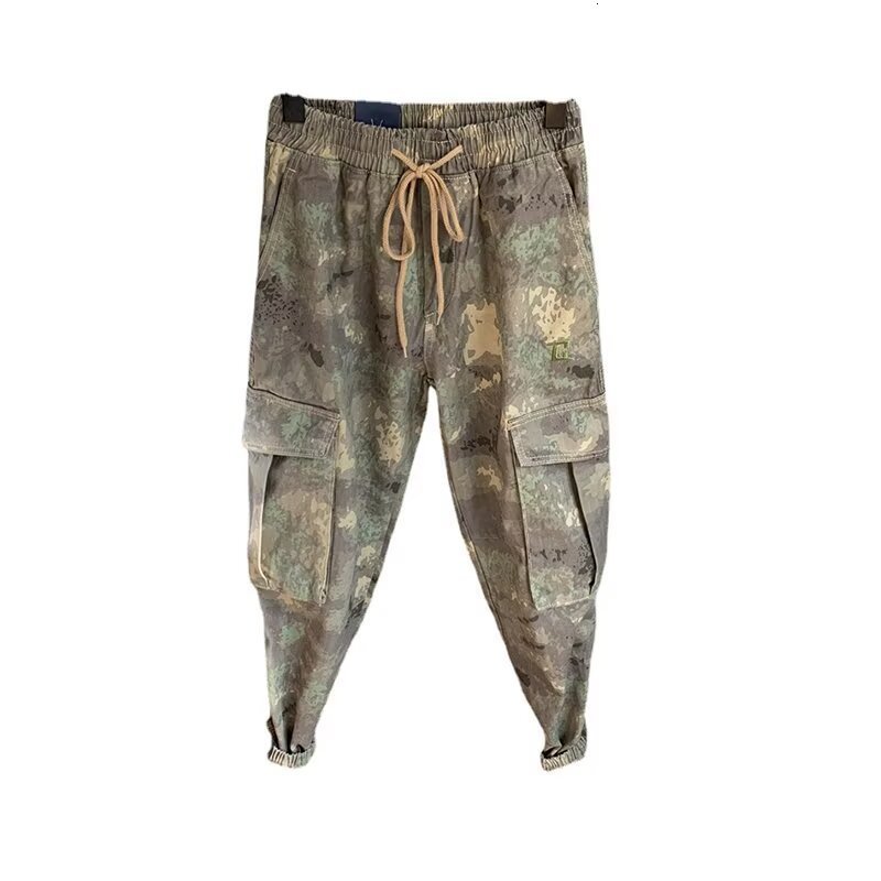 American Desert Camouflage Pocket Cargo Pants Men Spring Autumn High Street Hip Hop Jogger Wide Leg Casual Pants Trendy 201116