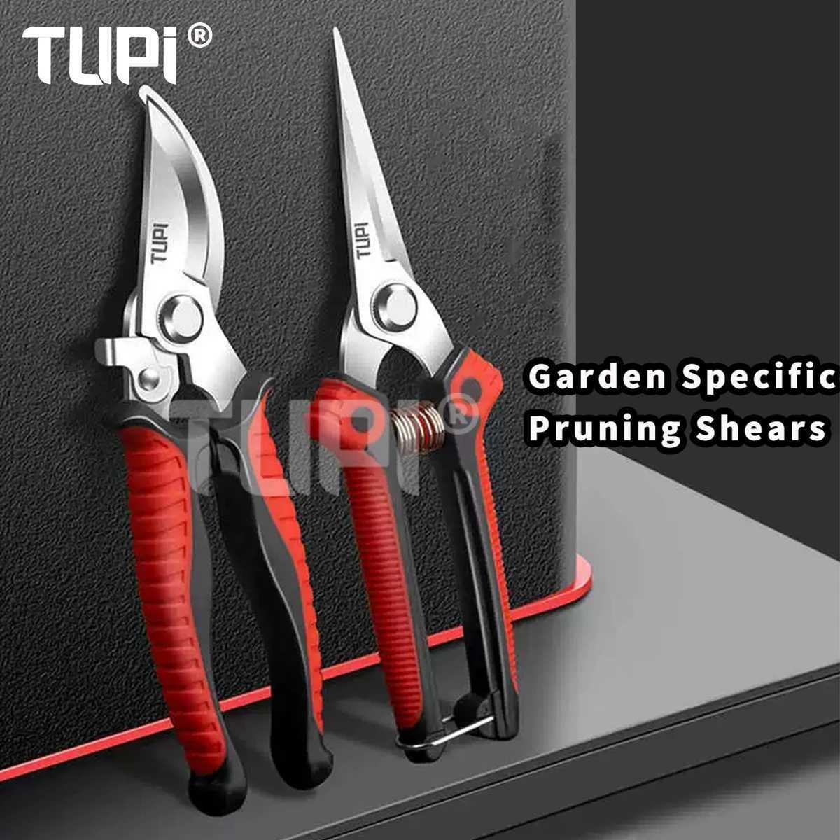 TUPI Pruner Garden Shear Professional Bypass Pruning Scissors for Tree Trimming Sharp Durable Steel with Ergonomic NonSlip Grip J251121