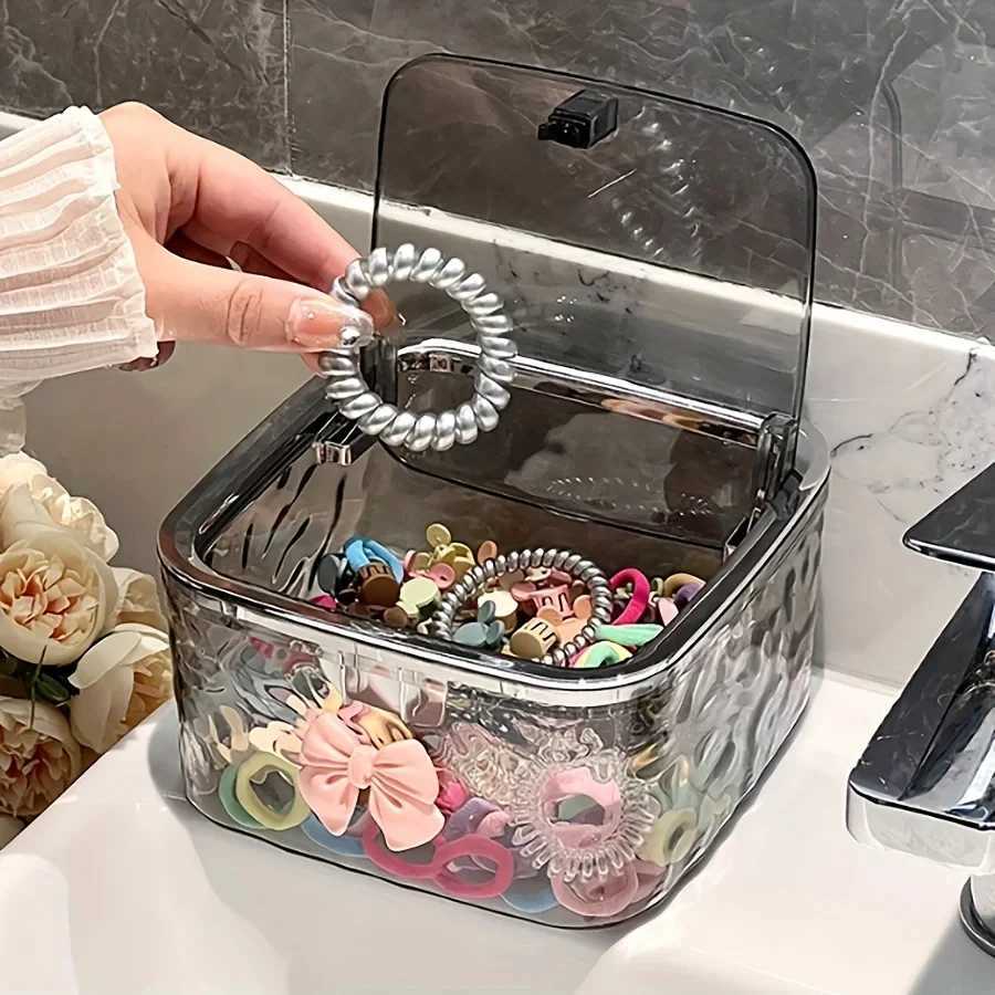 Hair Accessories Clear Organizer Acrylic Storage Box With Lid for Girls Home Desktop Jewelry Bathroom Accessories Storage Box C251008