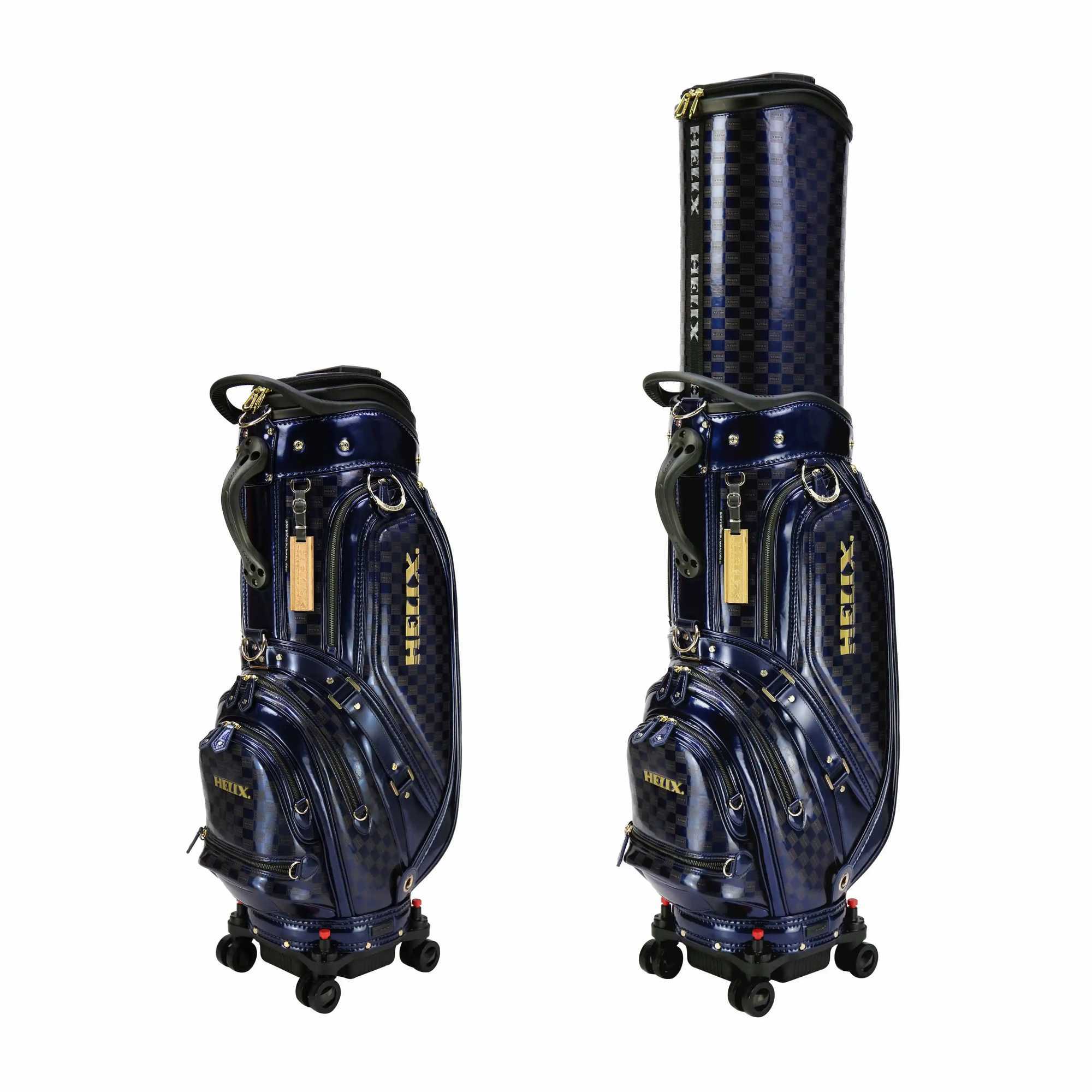 HELIX 6 Way Waterproof Golf Travel Bag with Wheels and Retractable Top Cover Golf Caddy Bag J251008