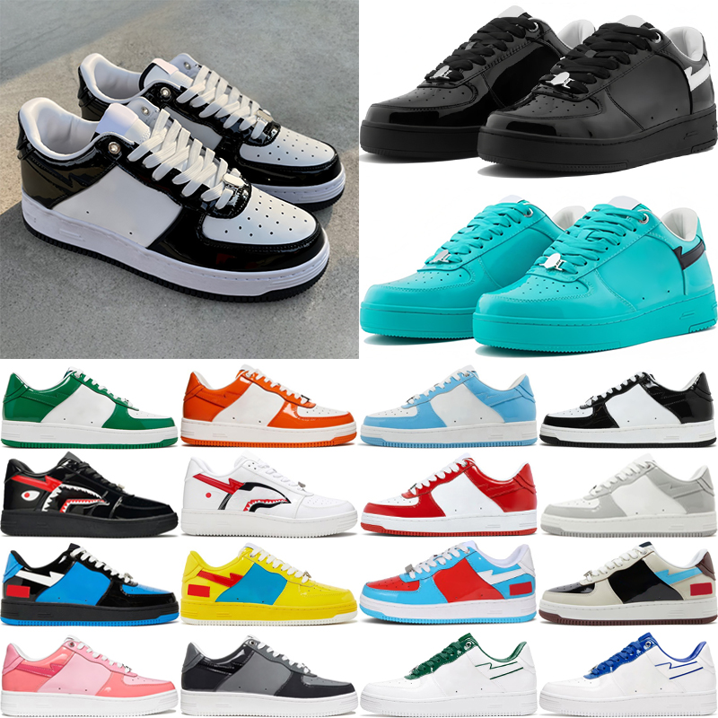Designer Shoes Sneaker Mens Trainers Womens Low Patent Leather Black White Blue Green Pink Camo Camouflage Skateboarding Jogging Sports