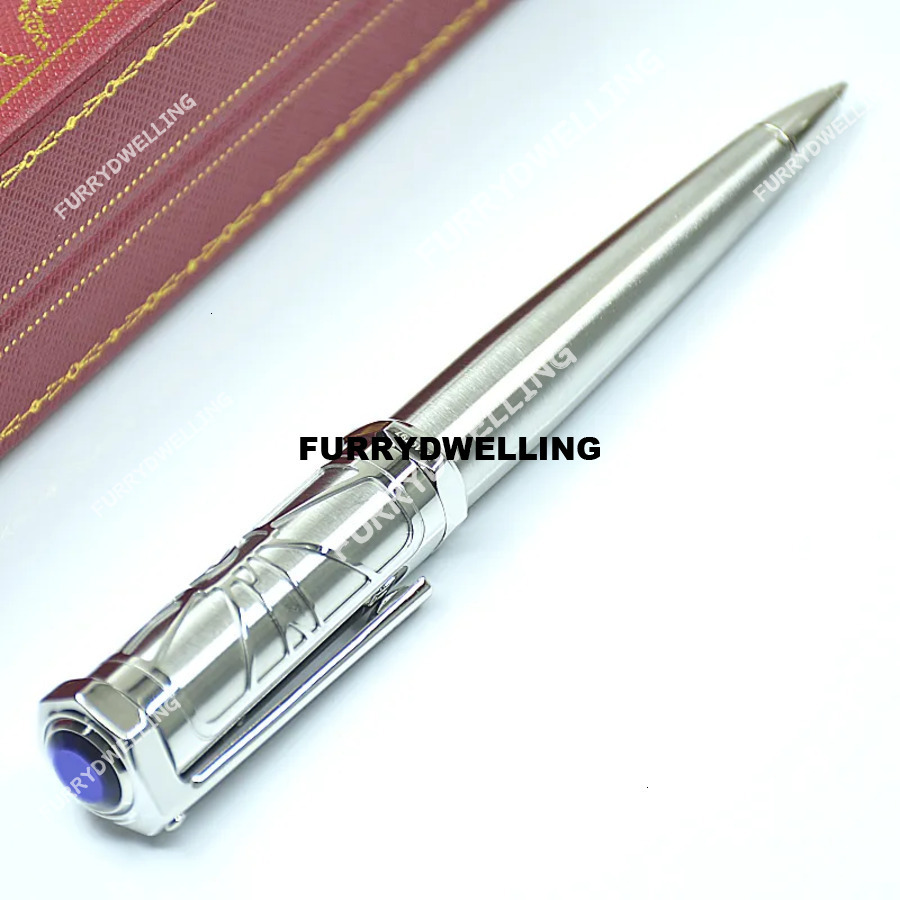 Wholesale AAA High Quality Dwe74 Santos-Dumont Metal Ballpoint Pen Special Reliefs Design Office School Writing Ball Pens With Serial Number