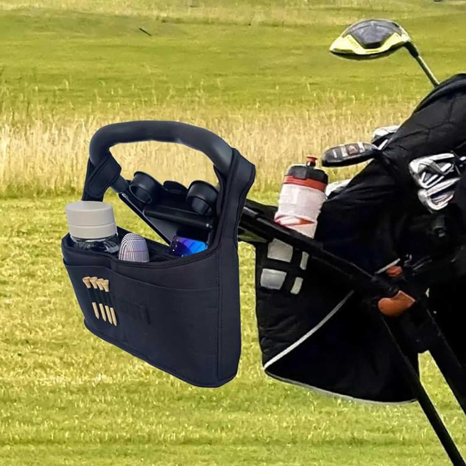 Golf Cart Organizer Bag Trolley Storage Bag Pouch with Straps Large Capacity J251008