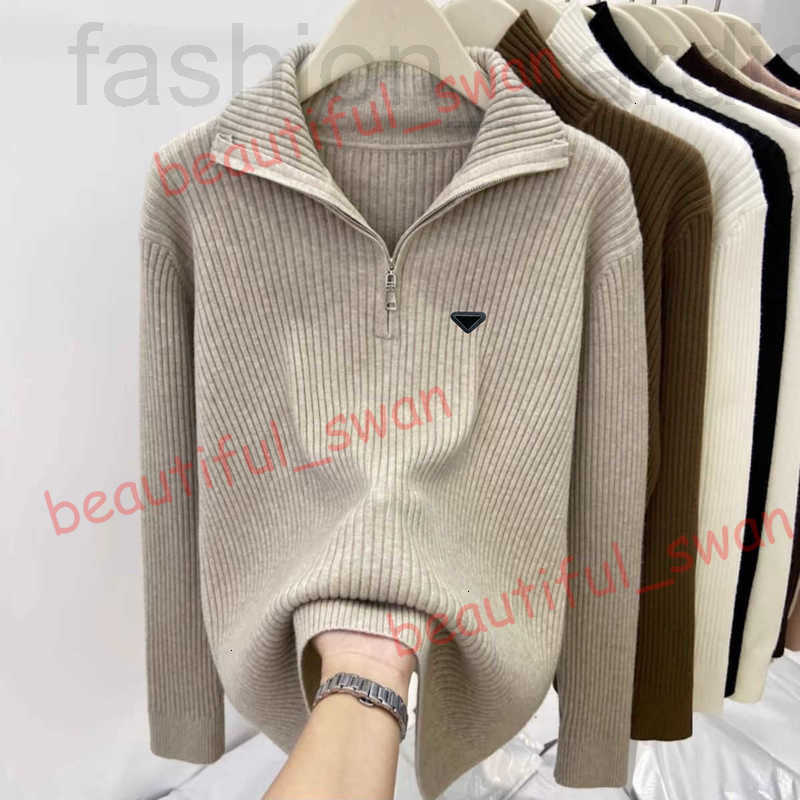 Women's Sweaters Designer Autumn Winter Zipper Turtleneck Sweater Women Base Shirt Pullover Thick Loose Style Fashionable Top for women CAYU