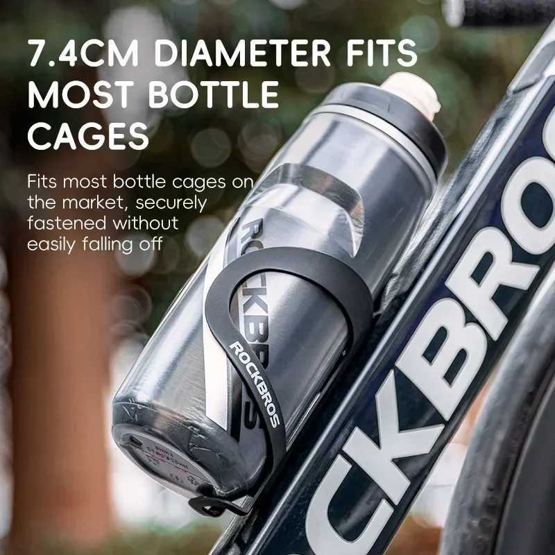 ROCKBROS Cycling Water Bottle Cold Water Insulated Thermal Silicone Bottle Fitness Outdoor Bicycle Portable 620ml Water Kettle C251008
