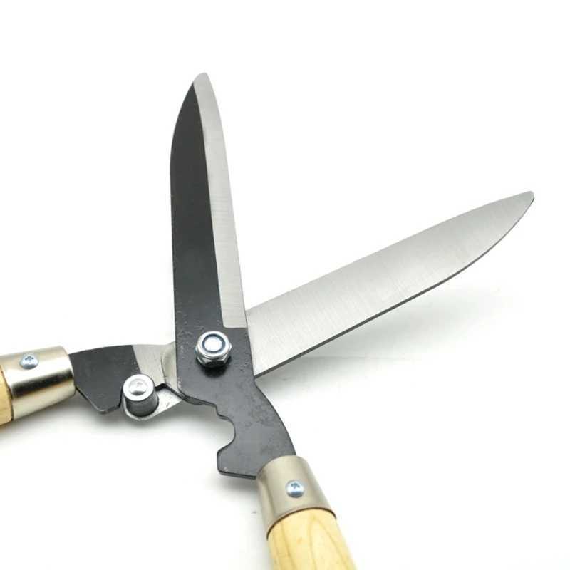 Garden Hedge Shear Heavy Duty Pruning Shear for Trimming Borders Bushes Manual Hedge Scissor with Wooden Handle J251121