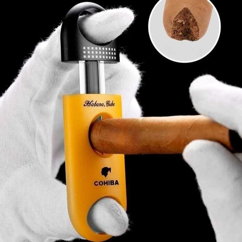 Portable Cigar Cutter Set Pocket VCut Sharp Scissors Guillotine TravelFriendly Round Punch for Cigars Y251008