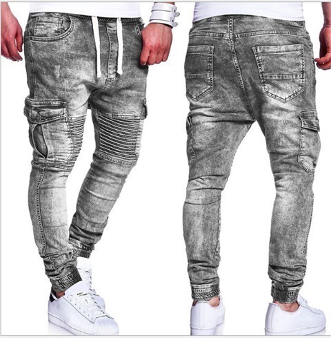 Men's Jeans Mens Ripped Skinny Biker Destroyed Frayed Slim Fit Denim Pants Trousers 230731