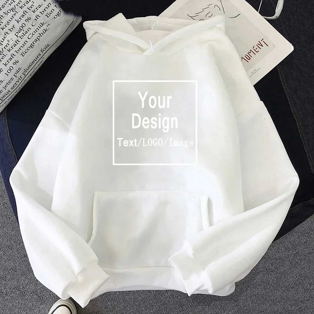 Hoody DIY Your Design Text//Image Casual Streetwear Women Oversized Sweatshirt Couple Clothes Sudaderas Para Mujer PulloversT251105