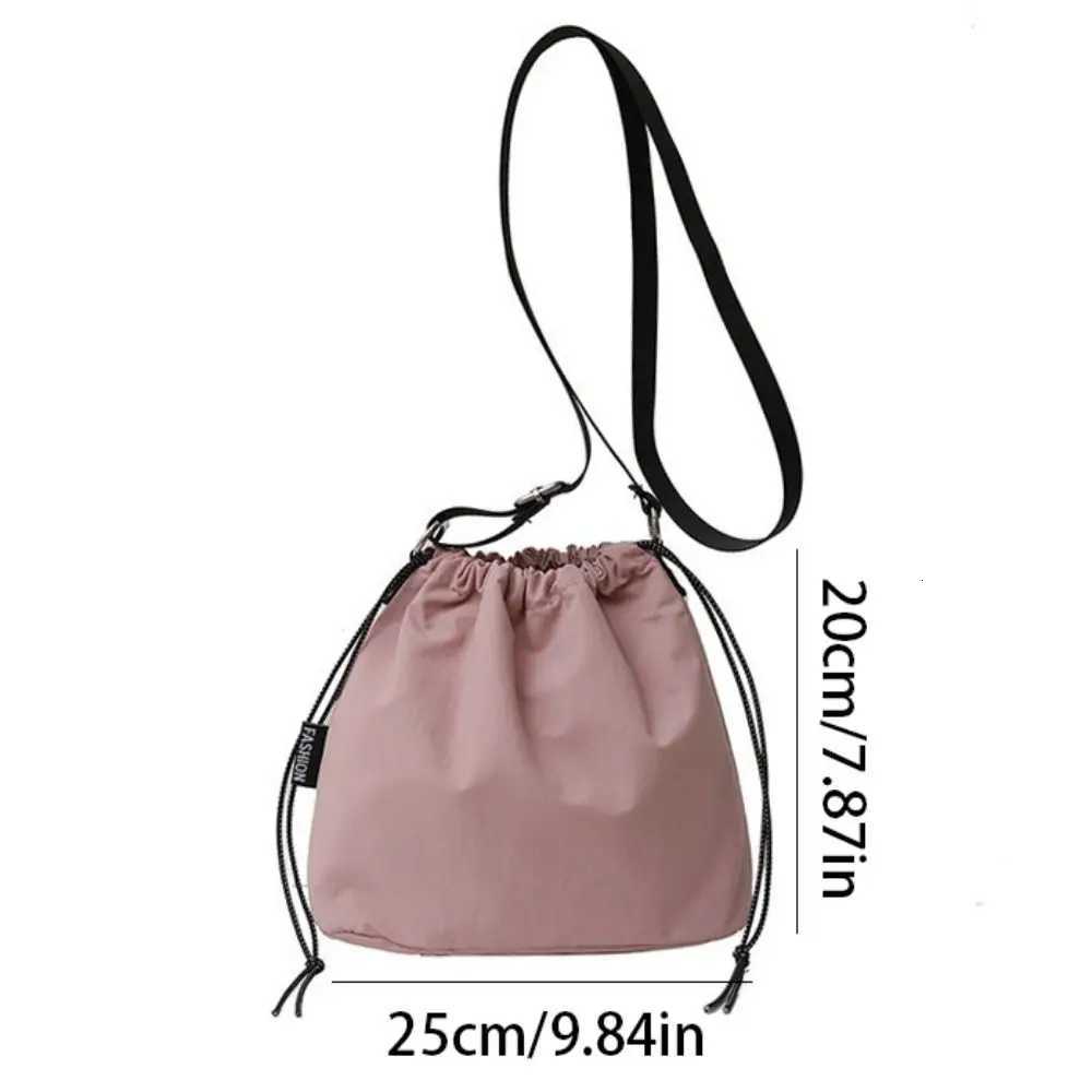 Simple Lightweight Drawstring Bag Commute Large Capacity Shoulder Bag Oxford Fashion Crossbody Bag GirlsT251007