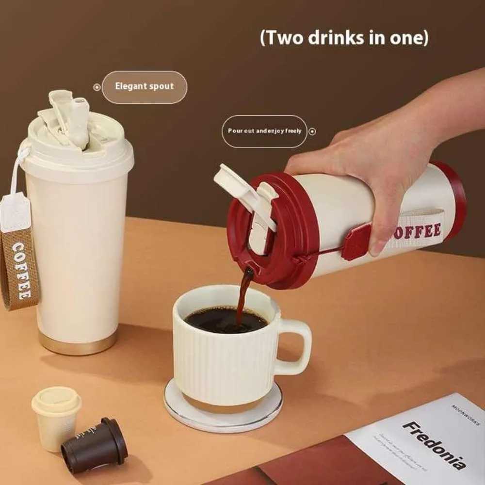 Thermos 316 stainless steel lily of the valley coffee cup cartoon Christmas holiday gift Dual Drinking Cup Leak Proof Portable C251008