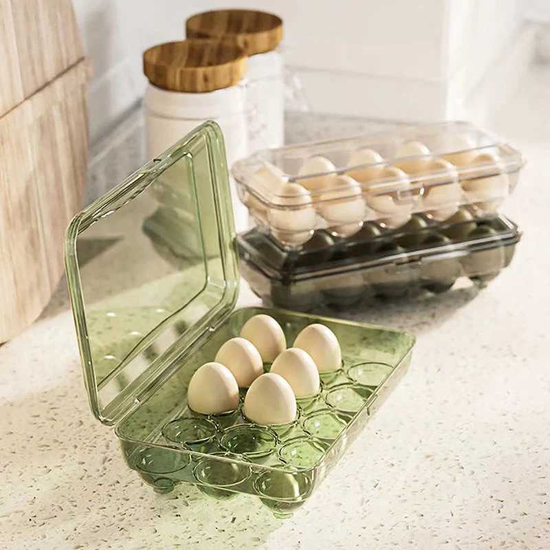 1015 Grids Eggs Storage Box Plastic Transparent Portable Egg Freshkeeping Case Refrigerator Storage Container Kitchen Tool C251008