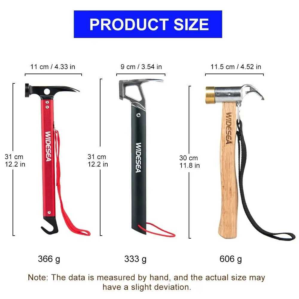 Widesea Camping Hammer Stainless Steel Copper Outdoor Tent Peg Stake Mallet with Stake Puller Grond Nail Mountaineering Hiking J251121