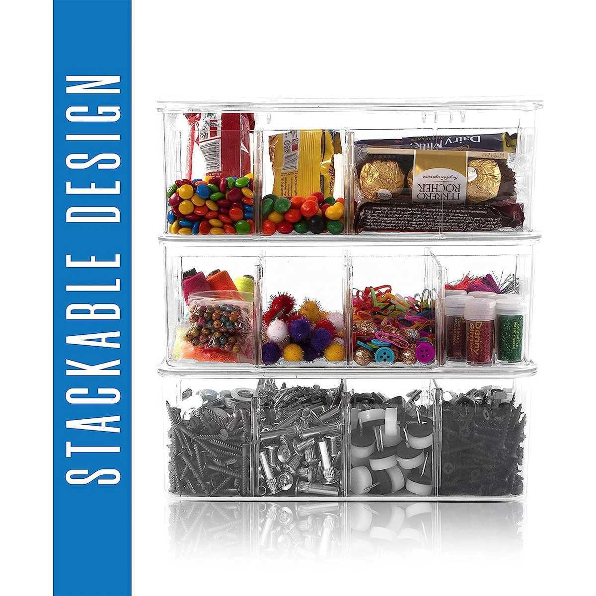 Transparent Tea Bag Snack Storage Box Food Pantry Office Multifunction Storage Box with Lid Acrylic Seal Coffee Sugar Container C251008