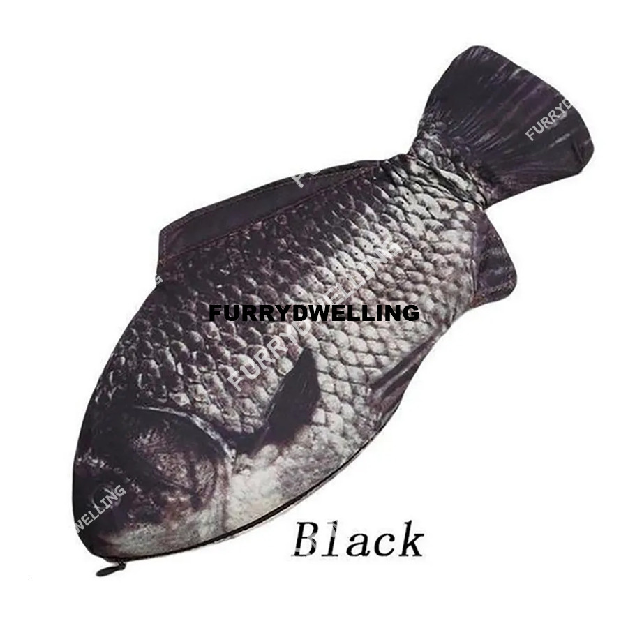 Carp Bag Realistic Fish Shape Make-Up Dwe74 Pen Pencil Case With Zipper Makeup Pouch Casual Gift Toiletry Wash Funny Handbag
