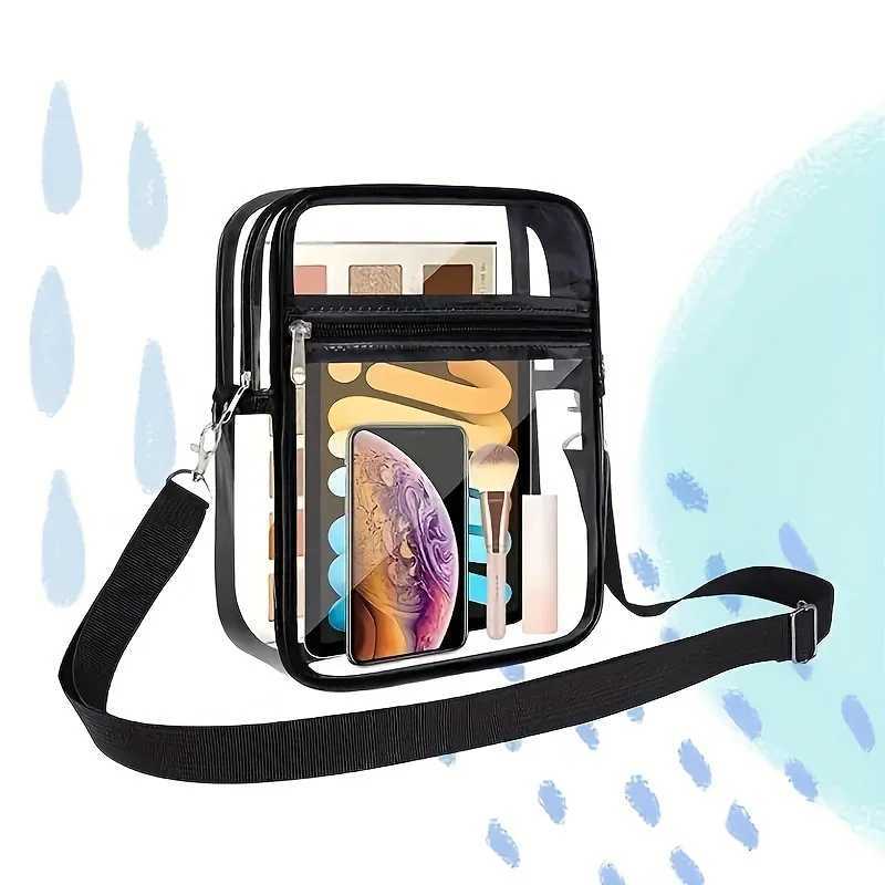 Clear Crossbody Bag Stadium Approved Concert Clear Bag Sports Event Pvc Bag for Women and MenT251007