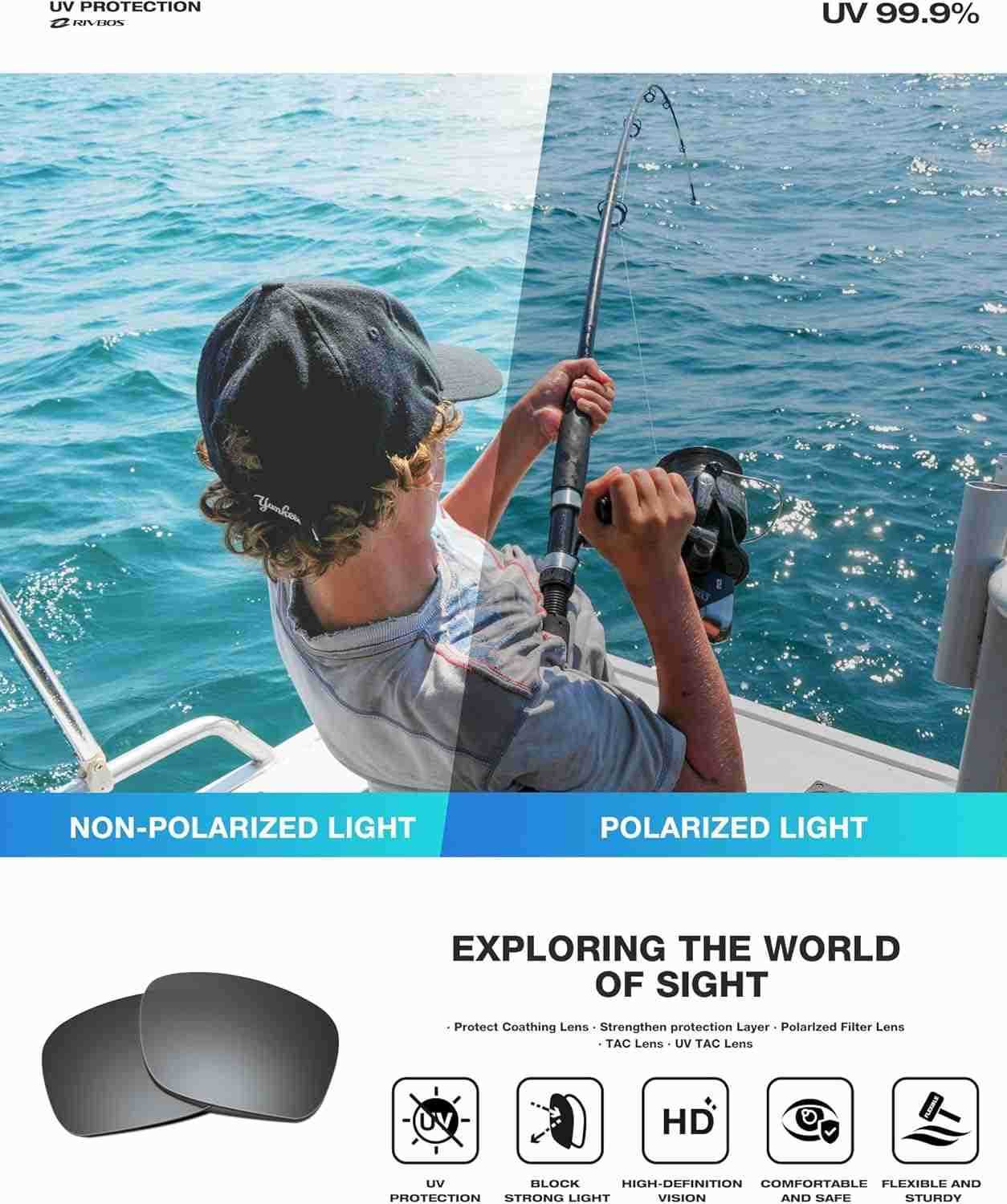 Polarized Sports Sunglasses Driving Sun Glasses Shades for Men Women Tr90 Frame for Cycling Fishing Running RB831 W251008