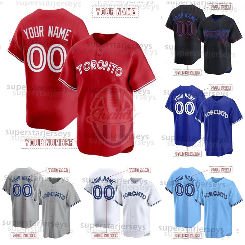 Torontos Custom Blue J ys Baseball Jersey men Joe Carter 27 Vladimir Guerrero Jr. 11 Bo Bichette 4 George Springer 30 Alejandro Kirk 34 Kevin Gausman Daulton Varsho