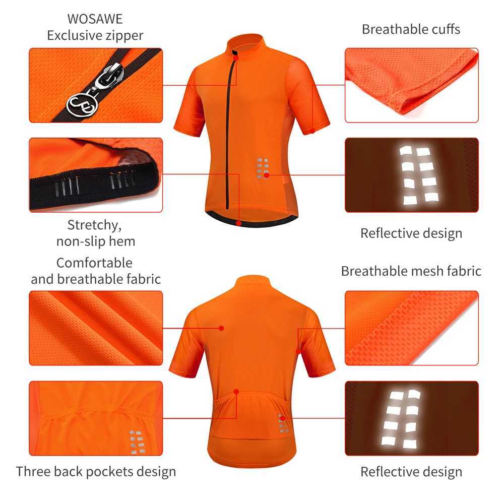 WOSAWE Men Cycling Jersey Downhill Jersey High Quality Pro Team Mountain Bicycle Clothing MTB Maillot Bike Shirt J251008