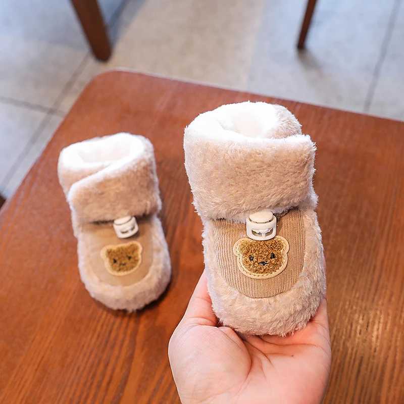 HAIZHIW Fashion Baby Autumn Winter Cartoon Boots Baby Girl Boy Winter Warm Shoes Toddler Fuzzy Balls First Walkers Kid Shoes C251008