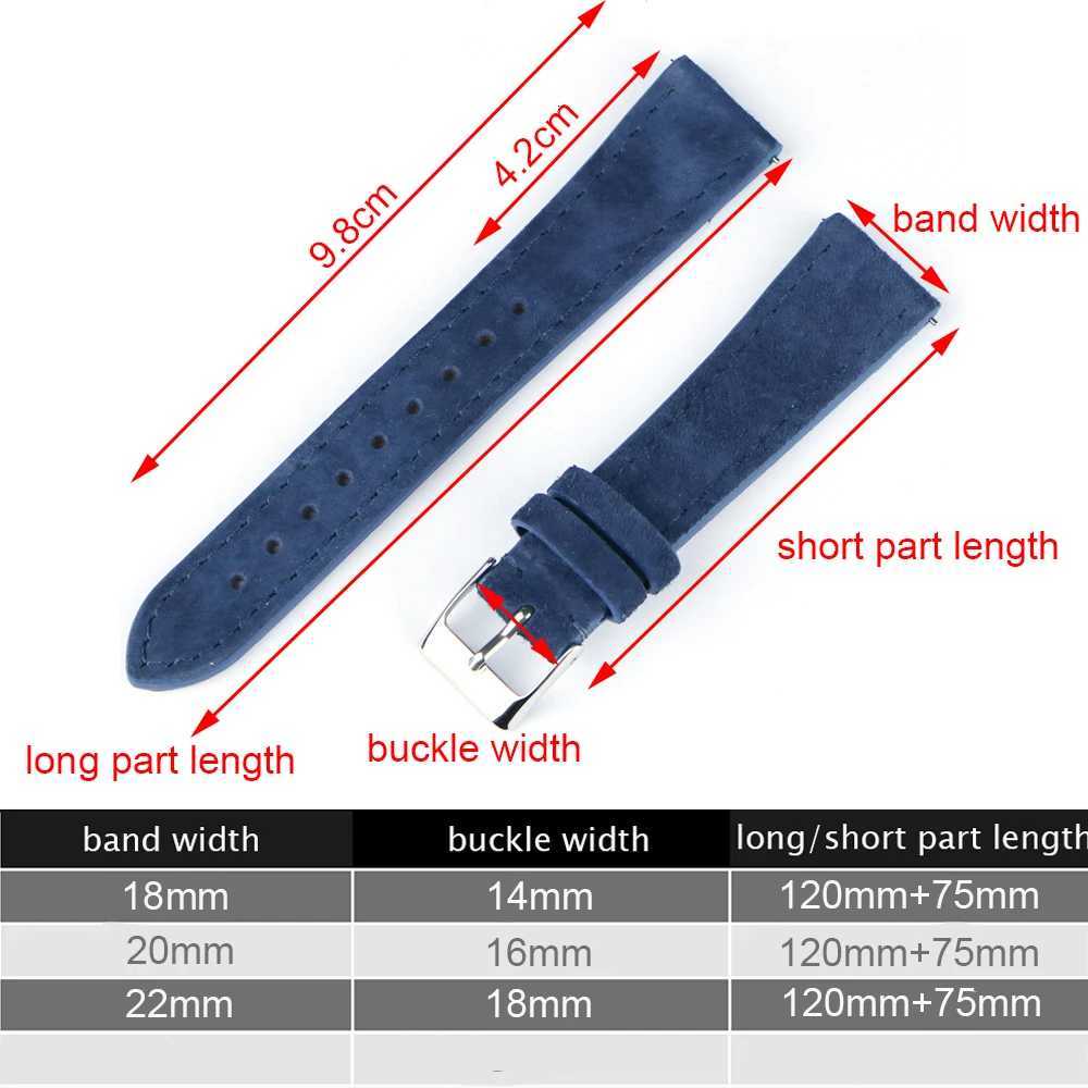 Genuine Suede Leather Watch Strap 18mm 20mm 22mm Vintage Brown Watch Band Quick Release WatchBand Wristband Accessories For MenXJ251009