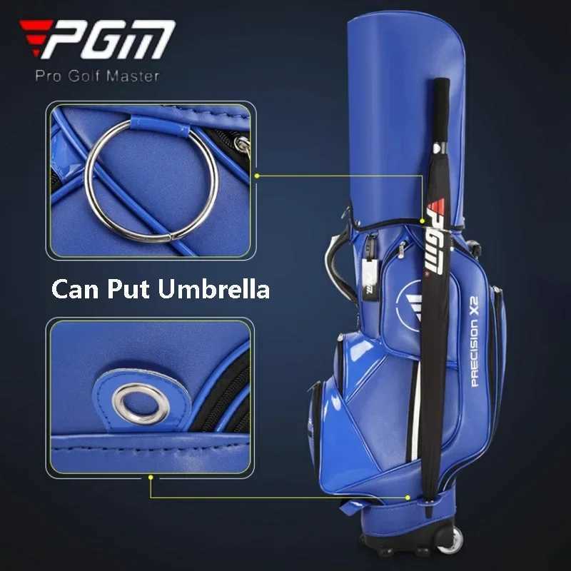 PGM Tie Rod Golf Standard Ball Bags Waterproof PU Stand Bags with Wheel Portable MultiFunctional Golf Package Can Put 13 Clubs J251008