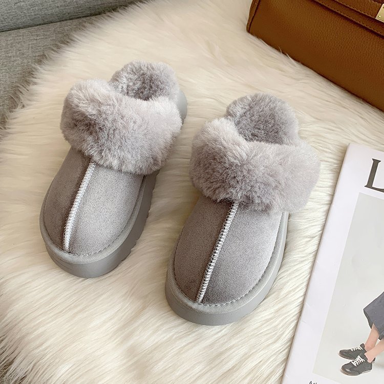 Free shipping designer Slippers Slippers plus size hairy snow boots thick soled flat bottomed womens cotton shoes for outerwear
