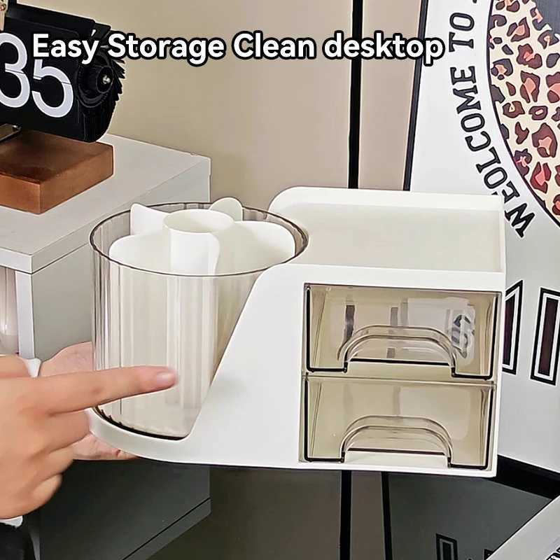 3 in 1 Nail Accessories Organizer Box Nail Art Tool Storage Box Swab Container Makeup Brush Holder Manicure Pen Organizer Store C251008