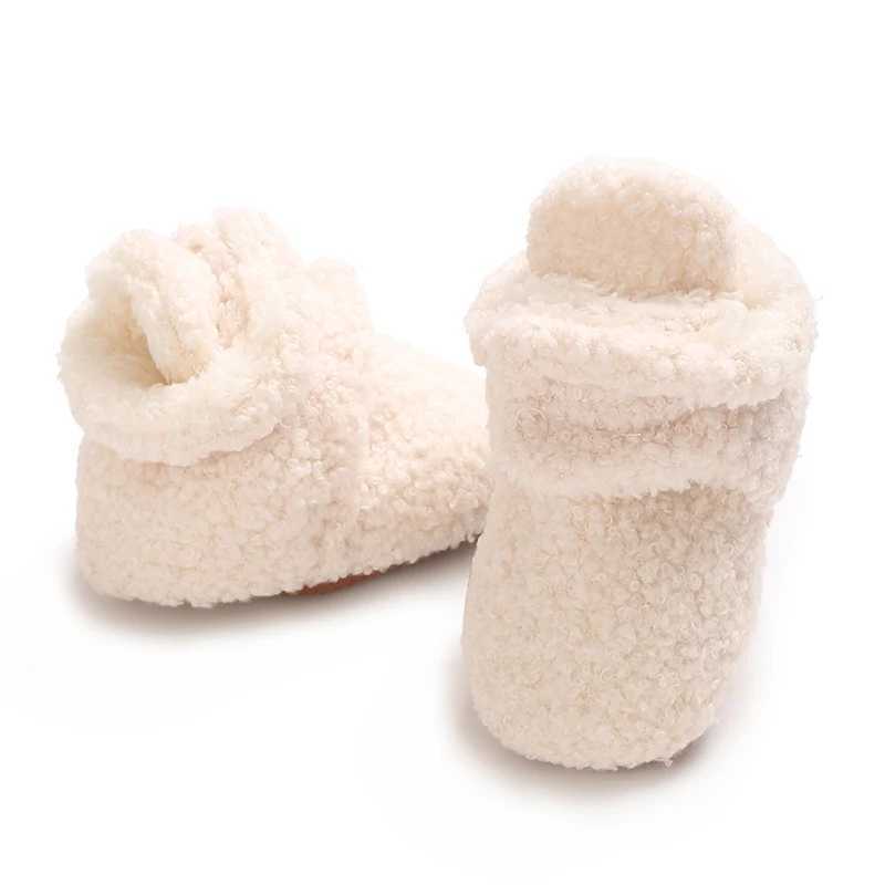 Newborn Baby Boy Girl Soft Fleece Booties Stay On Infant Slippers Socks Shoe Non Skid Gripper Toddler First Walkers Winter Ankle C251008