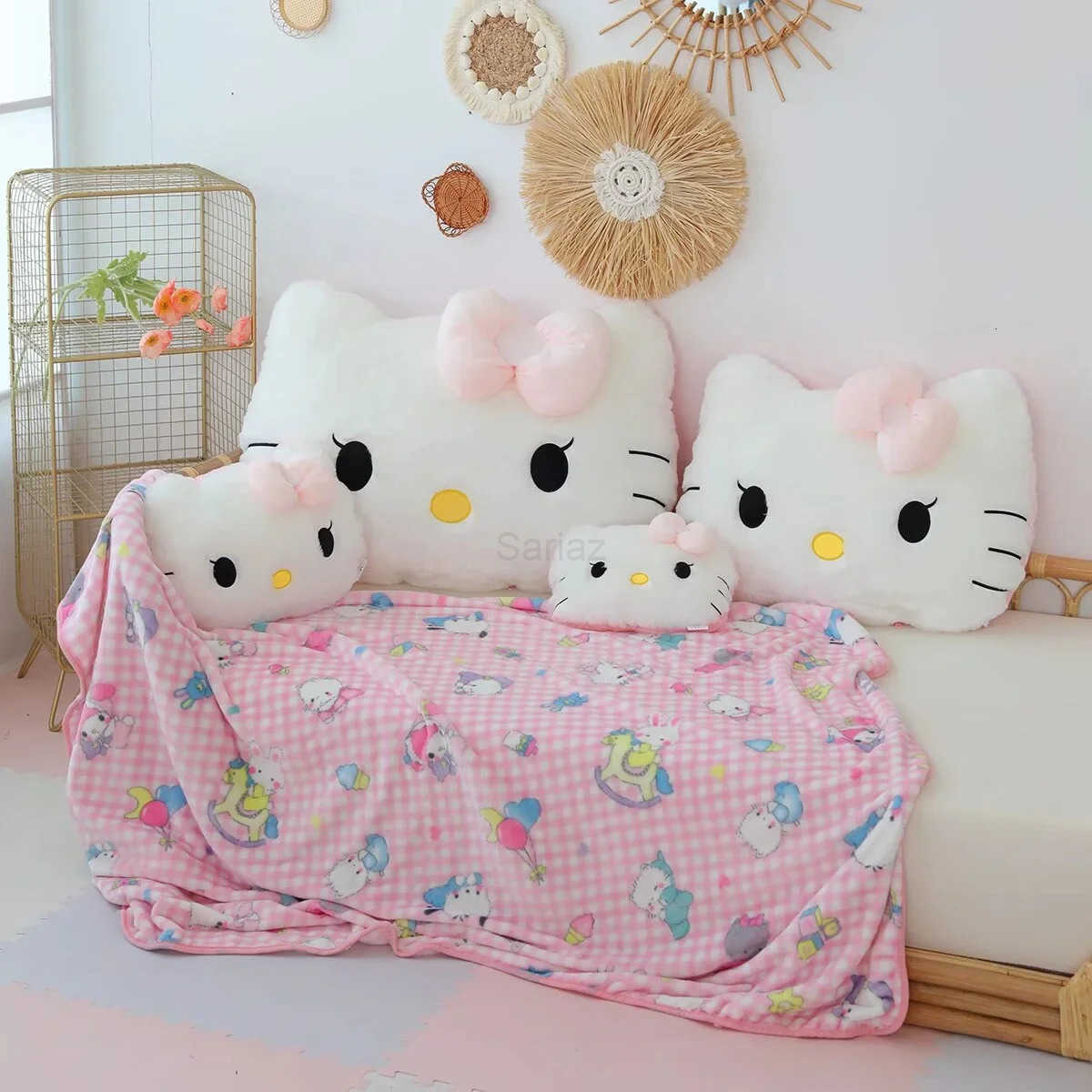 Sanrio Cuddly Hello Kitty Back Cushion Big Size Hello Kitty Pillow Sofa Bed Bay Window Home Decor Pillow Hug Plushies Xmas Gift L251008