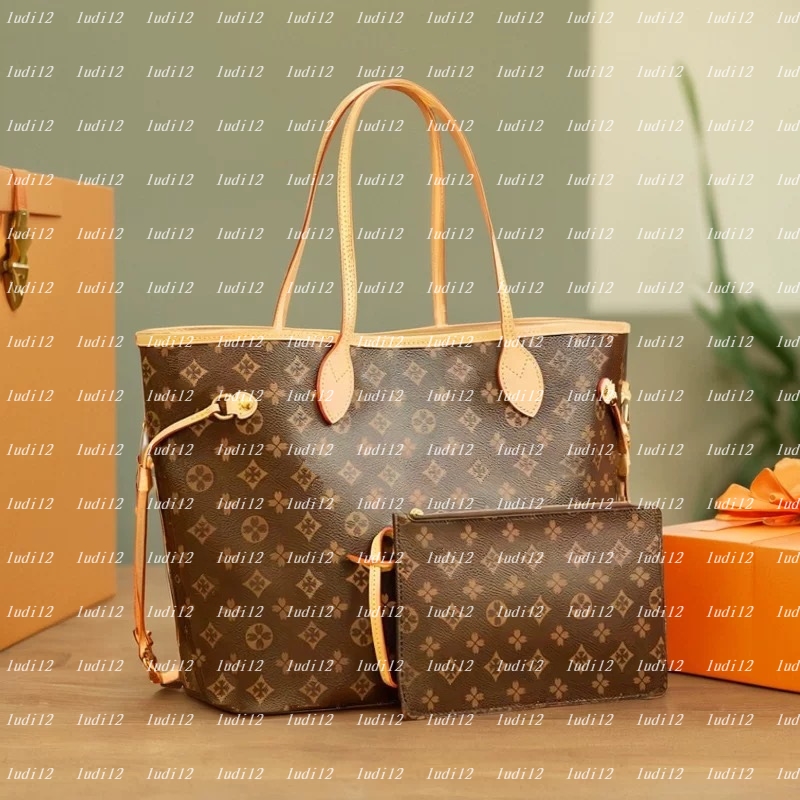 Real cowhide neverfulltote Double Up Bag Womens crossbody shoulder bag designer handbag Luxury shopping bag wallet mirror quality tote leather Composite Bag